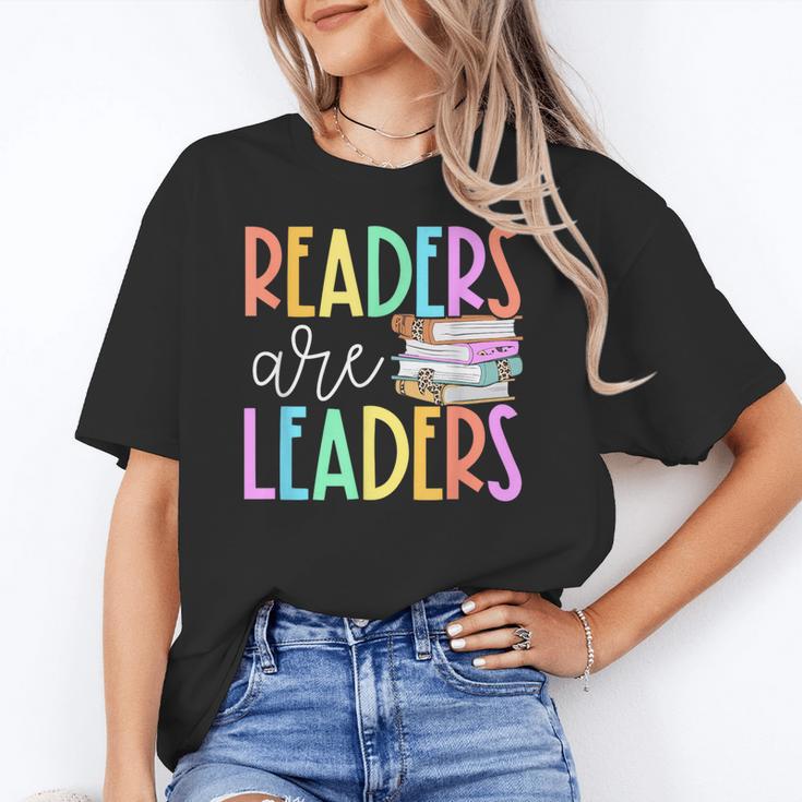 Readers Are Leaders Reading Book Lovers Teacher Women Kids Women's T-Shirt