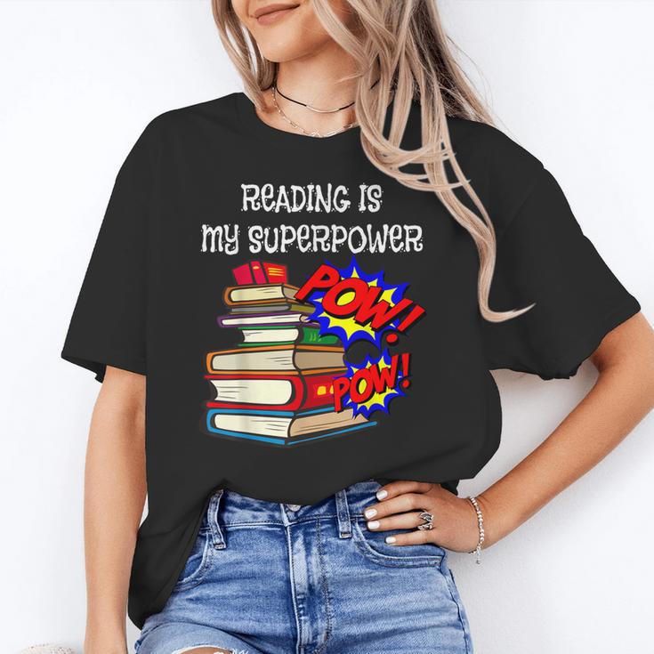Reading Is My Super Power Superhero Best English Teacher Women's T-Shirt