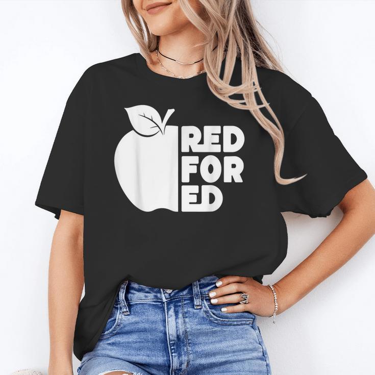 Red For Ed Teacher Support Public Education For Men Women Kids Women's T-Shirt