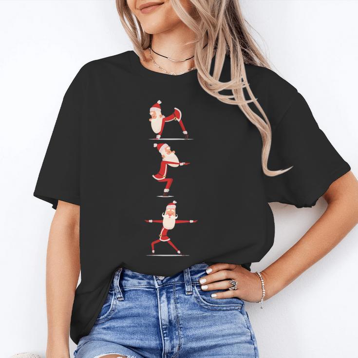 Santa Yoga Poses For Yogi Teacher Christmas Yoga Poses Women's T-Shirt
