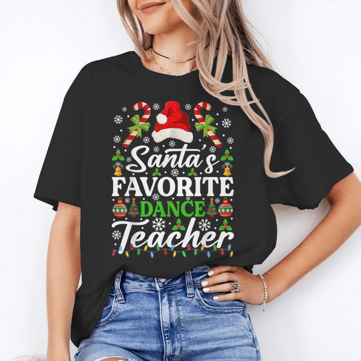 Santa's Favorite Dance Teacher Shirt Christmas Pajama Women's T-Shirt