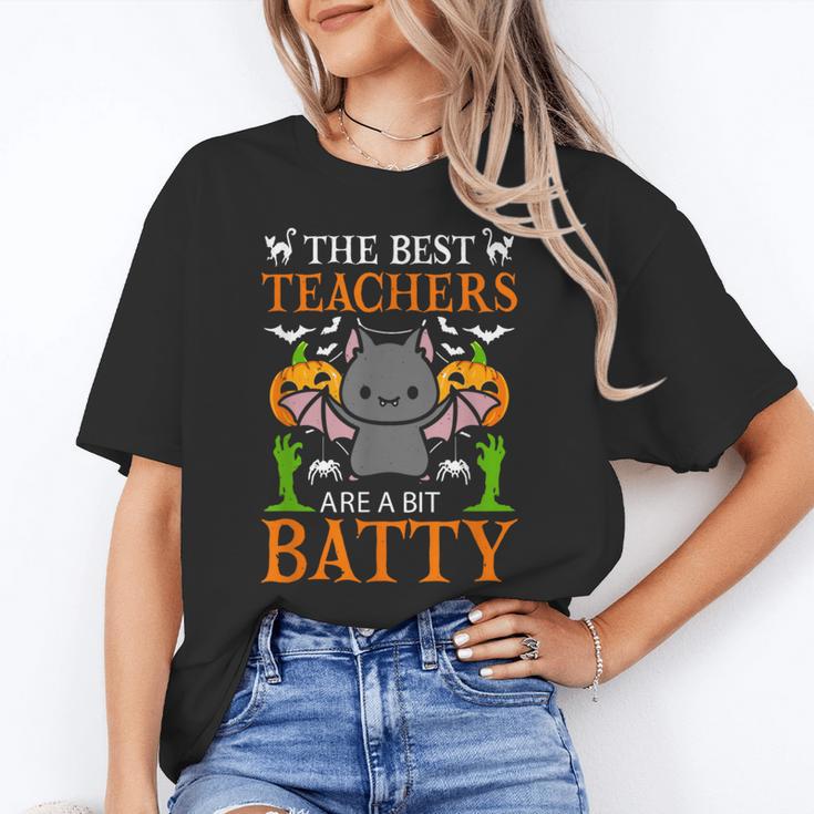 School Teacher A Bit Batty Teaching Bat Halloween Costume Women's T-Shirt