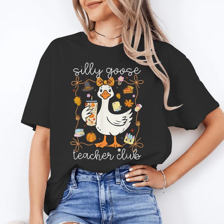 Silly Goose Teachers Club Cozy Fall Teacher Women's T-Shirt