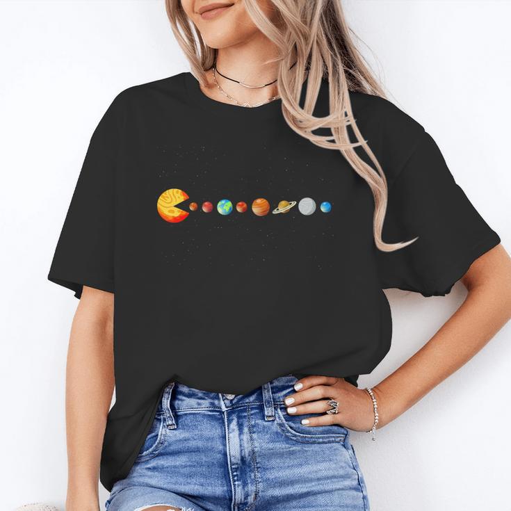 Solar System Teacher Video Games Sun Eating Planets Women's T-Shirt