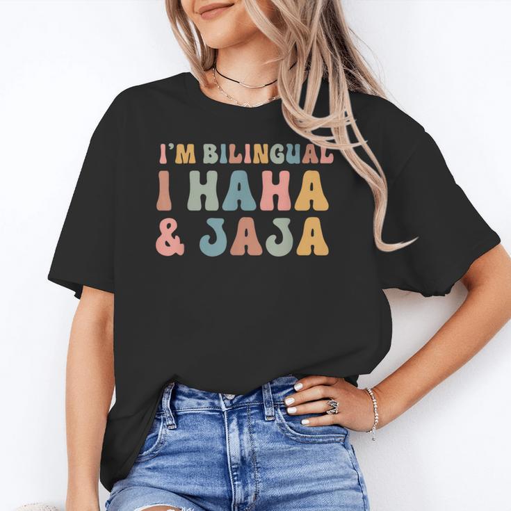 Spanish Teacher Groovy I'm Bilingual I Haha And Jaja Women's T-Shirt