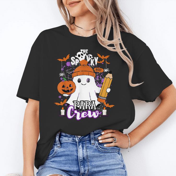 Spooky Para Crew Ghost Halloween Paraprofessional Teacher Women's T-Shirt