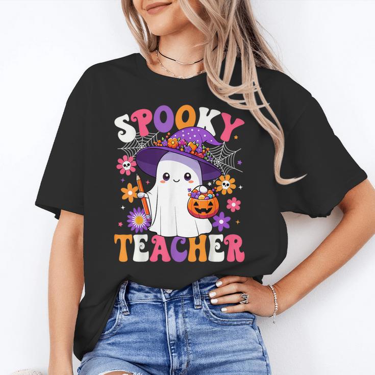 Spooky Teacher Halloween Cute Halloween Teacher Ghost Women's T-Shirt