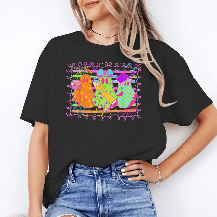 Spooky Teacher Halloween Ghost Fall Autumn Season Women Women's T-Shirt