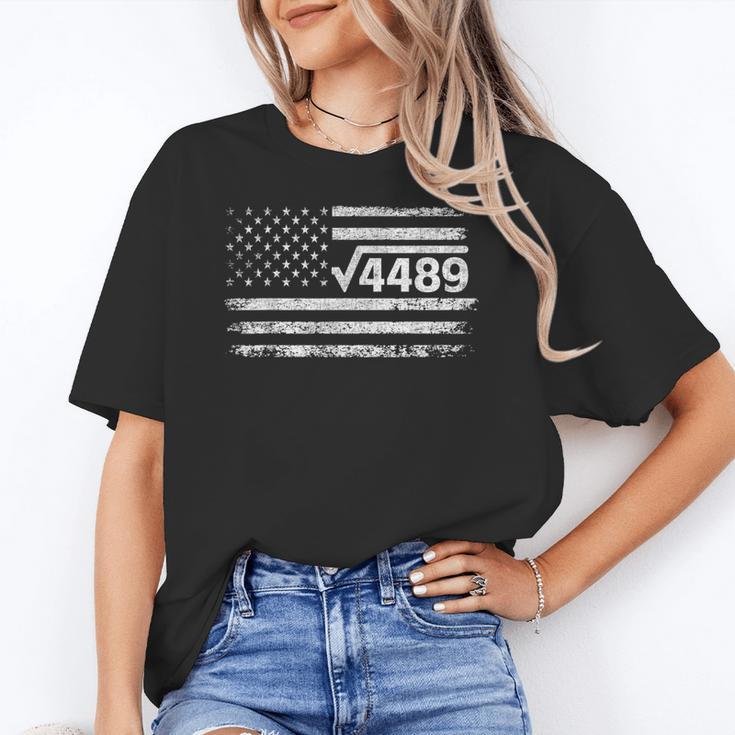 Square Root 4489 Slang Math Teacher Six Seven 6 7 USA Flag Women's T-Shirt