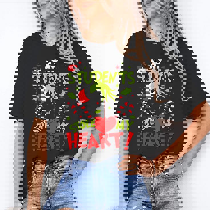 My Students Stole My Heart Teacher Holiday Merry Christmas Women&#x27;s T-Shirt