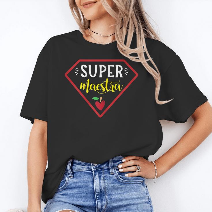 Super Heroe Maestra Espanol Spanish Super Teacher Women's T-Shirt