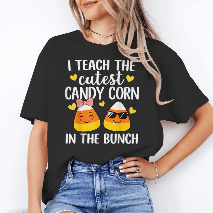 I Teach The Cutest Candy Corn In The Bunch Teacher Halloween Women's T-Shirt