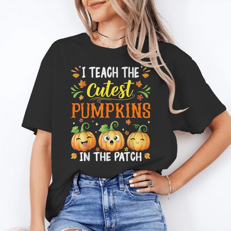 I Teach The Cutest Pumpkins Halloween Teacher Women's T-Shirt
