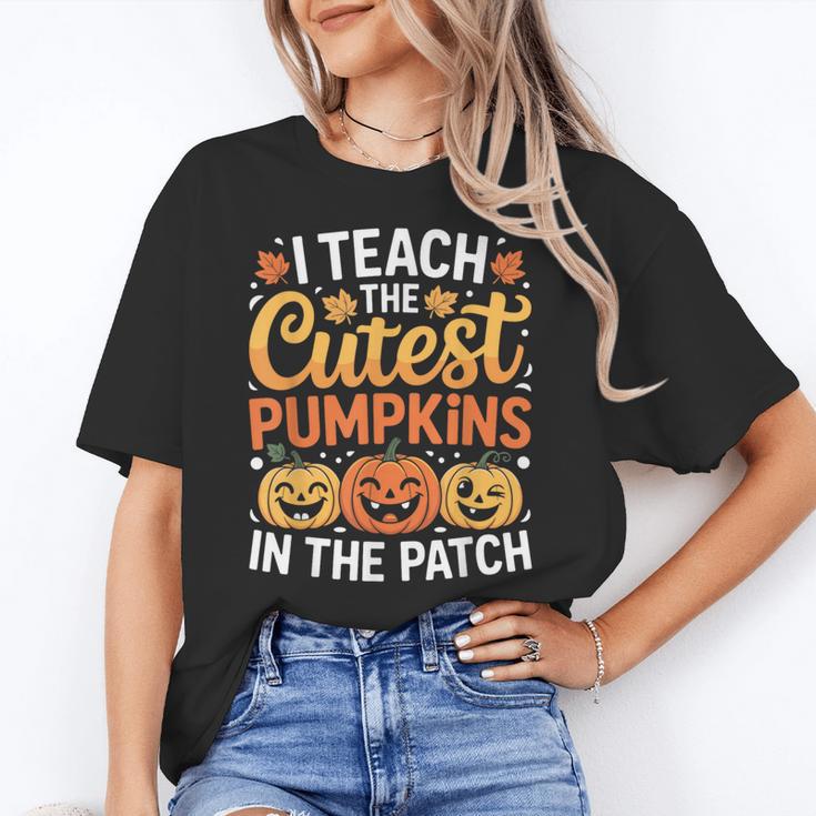 I Teach The Cutest Pumpkins Tshirt Halloween Teacher Women's T-Shirt