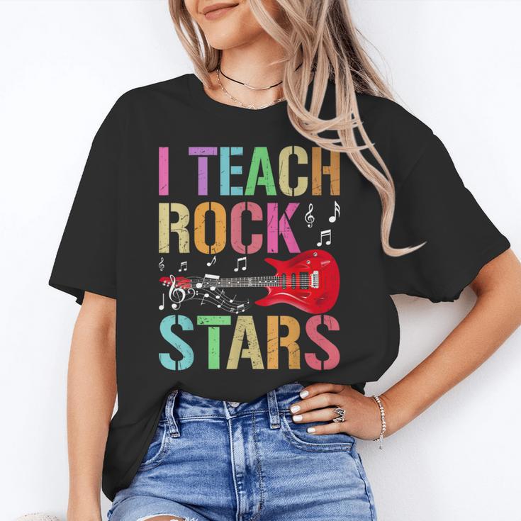 I Teach Rockstars Band Vibes Teacher Rocks My Music Teaching Women's T-Shirt