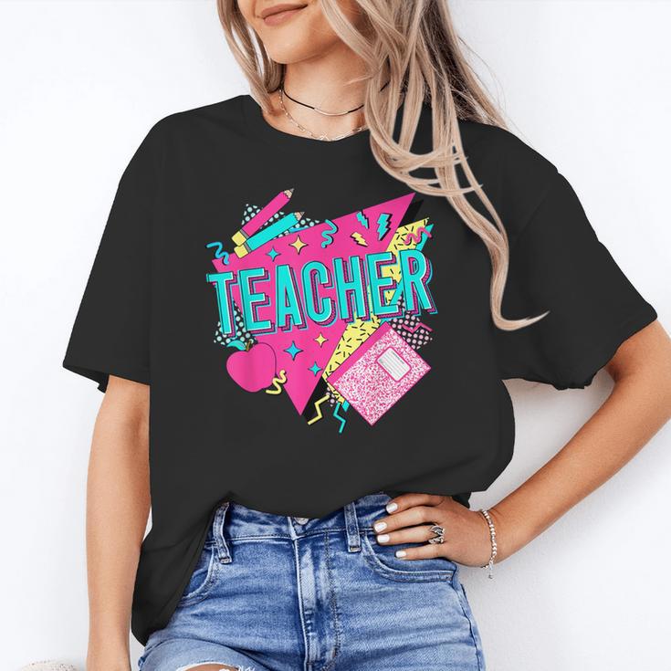 Teacher 90s Retro Colorful Teacher Of The 90s Back To School Women's T-Shirt
