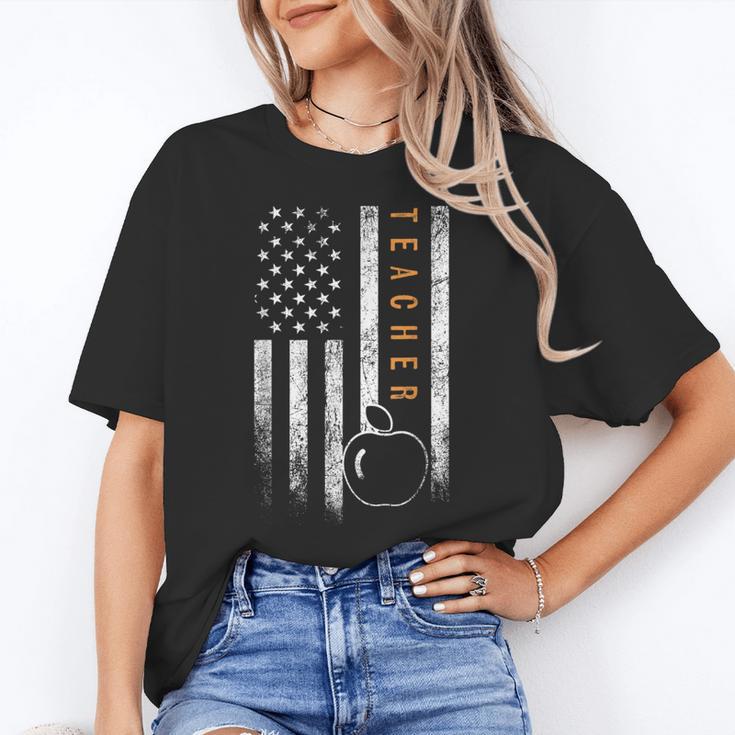 Teacher American Flag Teacher's Day Teaching Women's T-Shirt