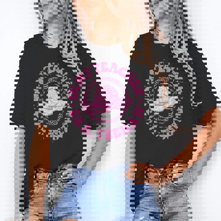 In My Teacher Era Yeehaw Pink Teacher Western Cowgirl Women&#x27;s T-Shirt