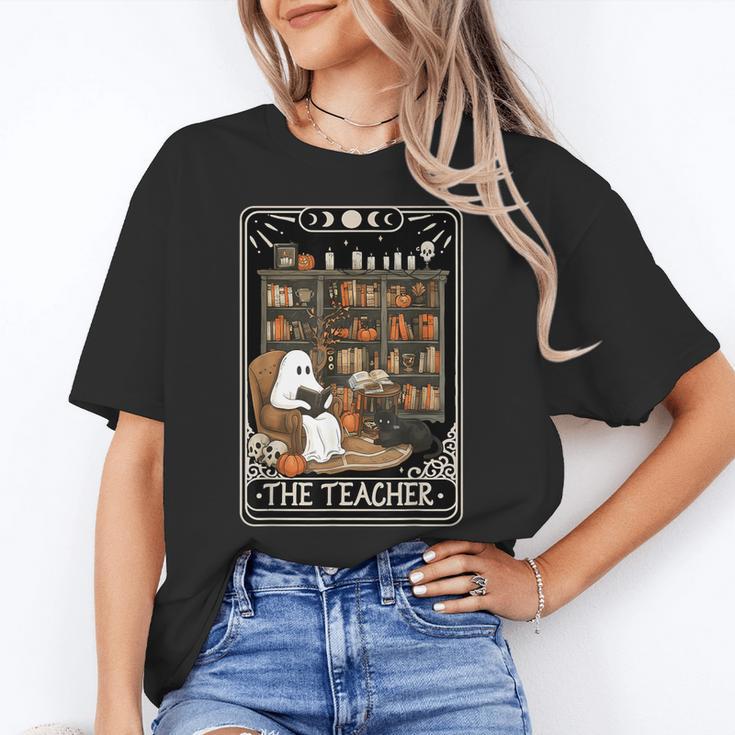 The Teacher Ghost Book Reading Books Lover Halloween Women's T-Shirt