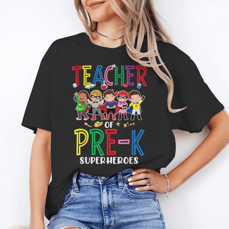 Teacher Of Pre K Superheroes Teacher New School Year Men Women Women's T-Shirt