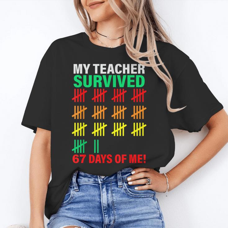 My Teacher Survived 67 Days Of Me School Kids Costume Women's T-Shirt