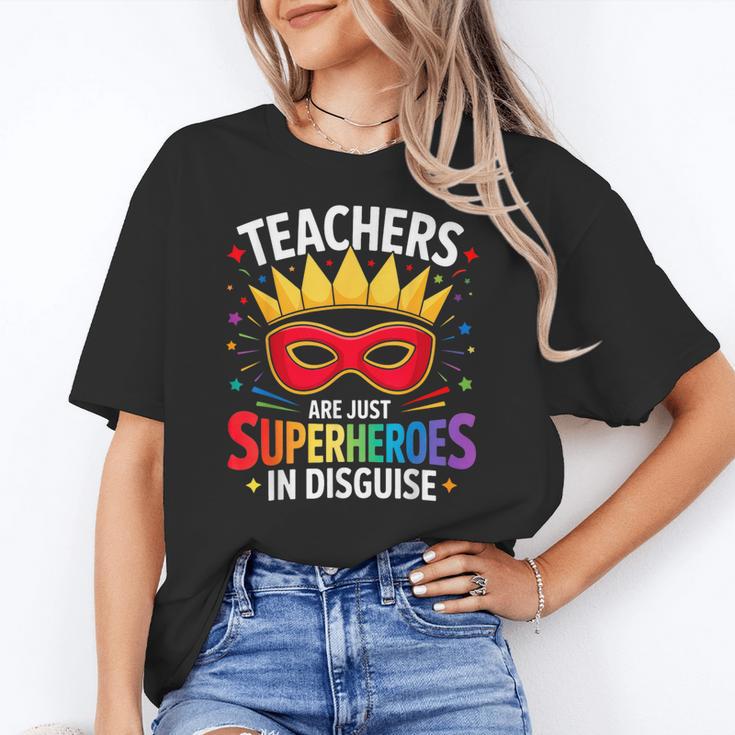Teachers Are Just Superheroes In Disguise Fun Back To School Women's T-Shirt