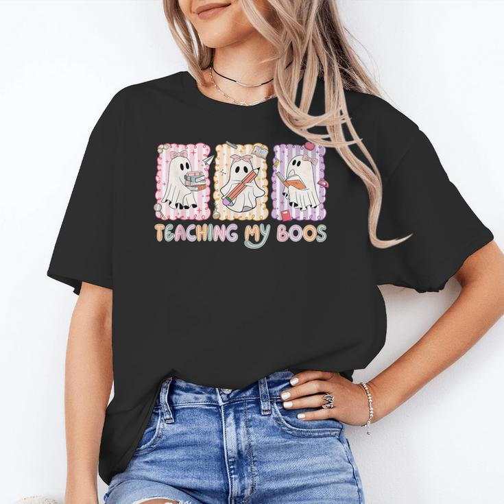 Teaching Is My Boos Teacher Ghost Halloween Women Girls Women's T-Shirt