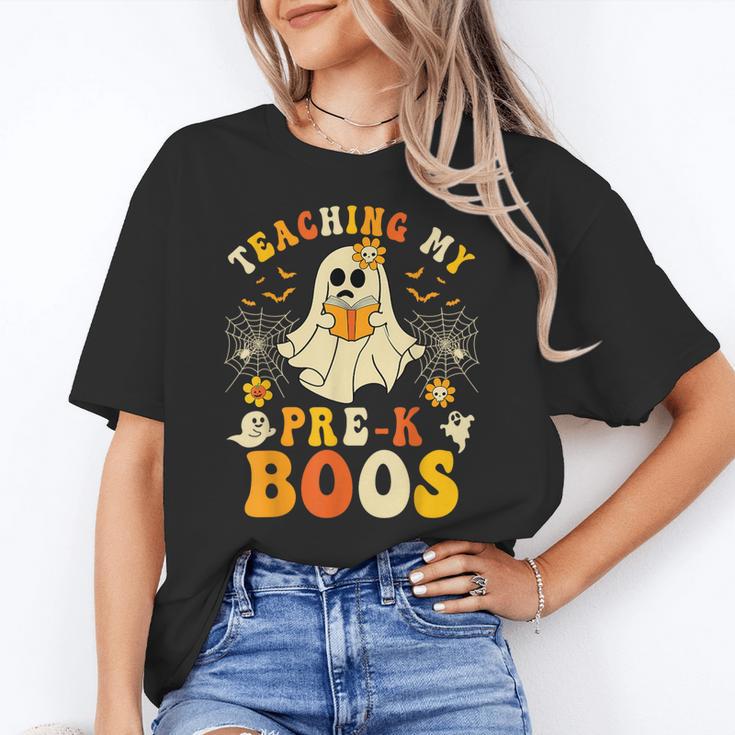 Teaching My Pre-K Boos Crew Teachers Halloween Ghost Women's T-Shirt
