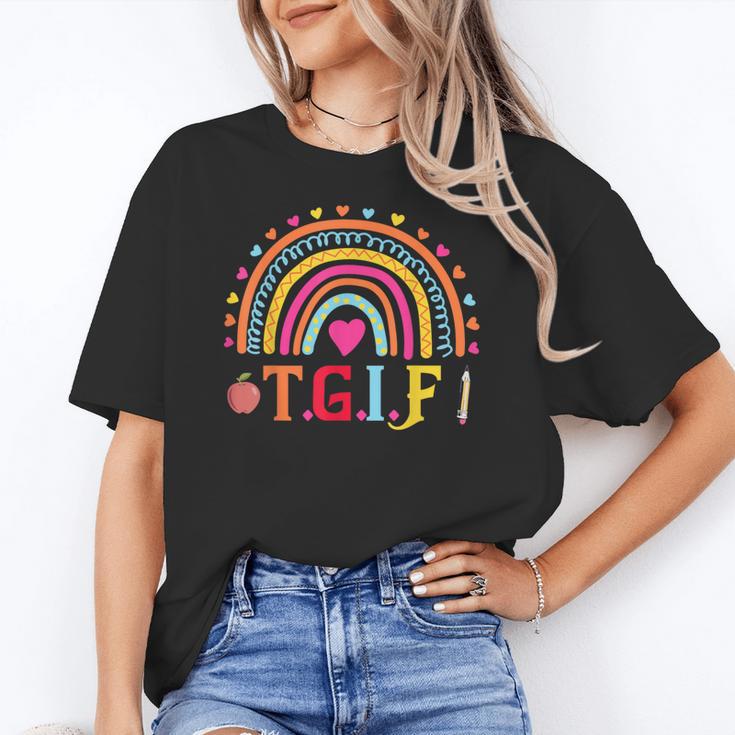TGIF Teacher Appreciation Alphabet Thank God It's Friday For Men Women Girls Kids Women's T-Shirt