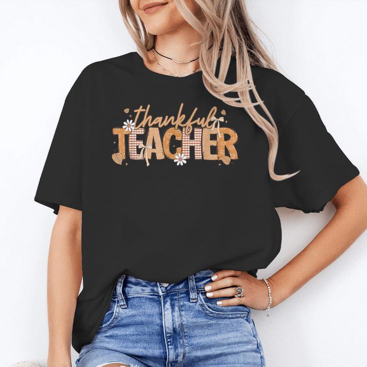 Thankful Teacher Autumn Fall Teacher Thanksgiving Youth Women's T-Shirt