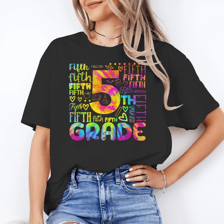 Tie Dye 5th Grade Typography Team Fifth Grade Teacher For Men Women Girls Kids Women's T-Shirt