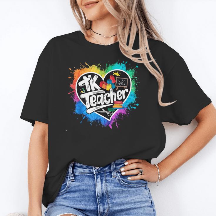TK Teacher Transitional Kindergarten Heart Back To School Women's T-Shirt