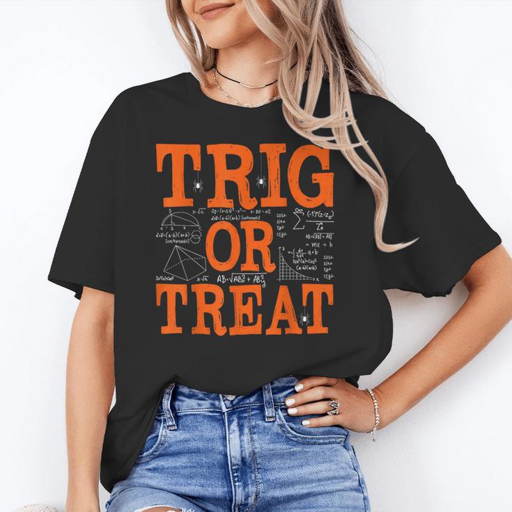 Trig Or Treat Trigonometry Math Teacher Halloween Women's T-Shirt