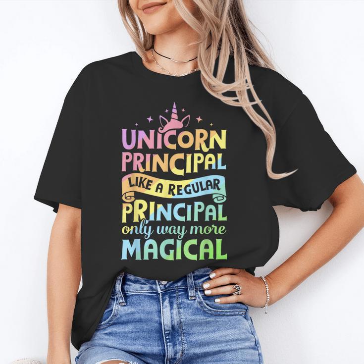 Unicorn Principal Back To School Teacher Appreciation Women's T-Shirt