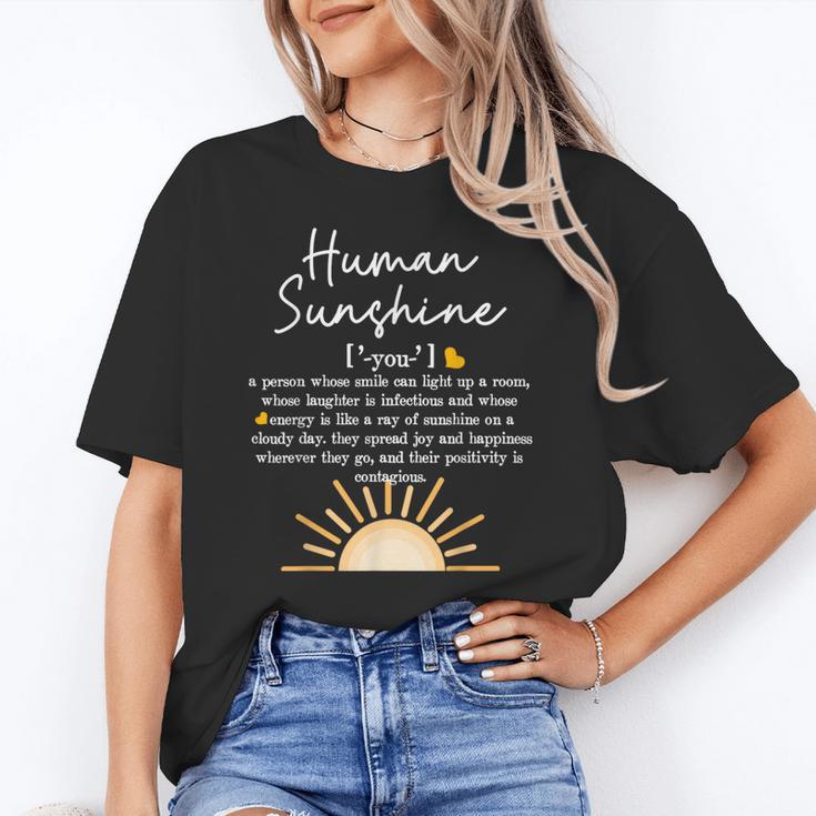 Vintage Human Sunshine Definition Teachers Mom Boss Women Women's T-Shirt