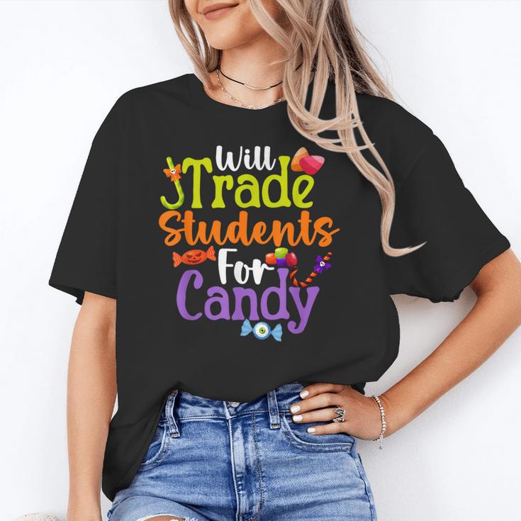 Will Trade Students For Candy Teacher Halloween Costume Women's T-Shirt