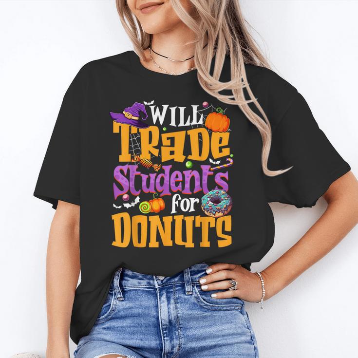 Will Trade Students For Donuts Halloween Teacher Women's T-Shirt
