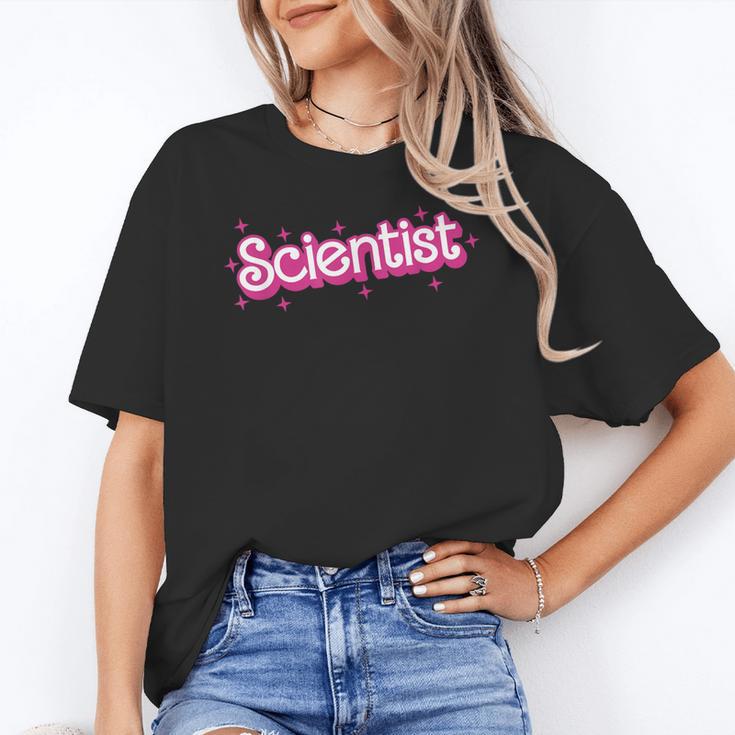 Women Retro Pink Scientist Science Teacher Back To School Women's T-Shirt