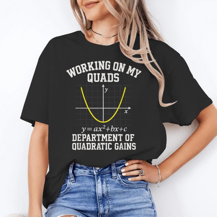 Working On My Quads Algebra Math Gym Teacher Women's T-Shirt
