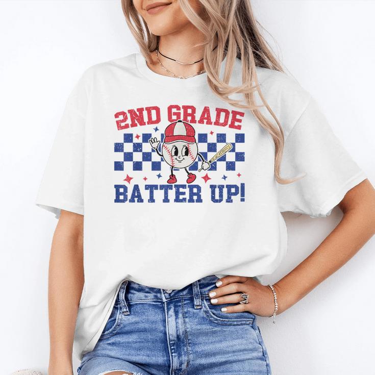 2nd Grade Batter Up Back To School Baseball Teacher Kids Women's T-Shirt