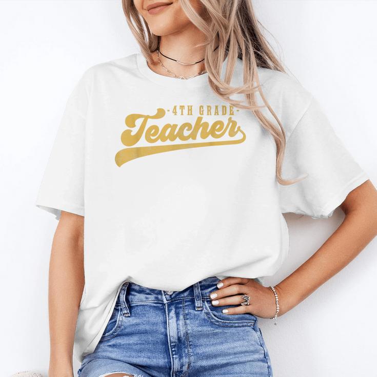 4th Grade Teacher Cute Vintage Graphic Fourth Grade Teacher Women's T-Shirt