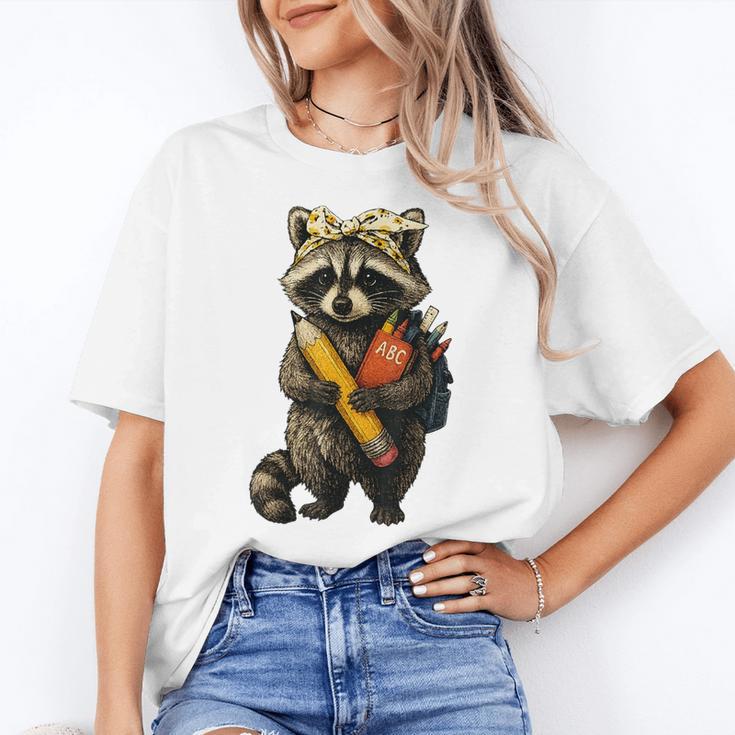 Back To School Raccoon Teachers Student Kids Women's T-Shirt