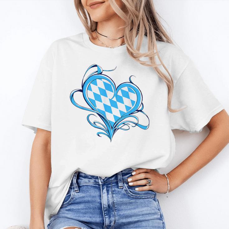 Bavarian Flag As Heart Blue Diamond Bavaria Women's T-Shirt