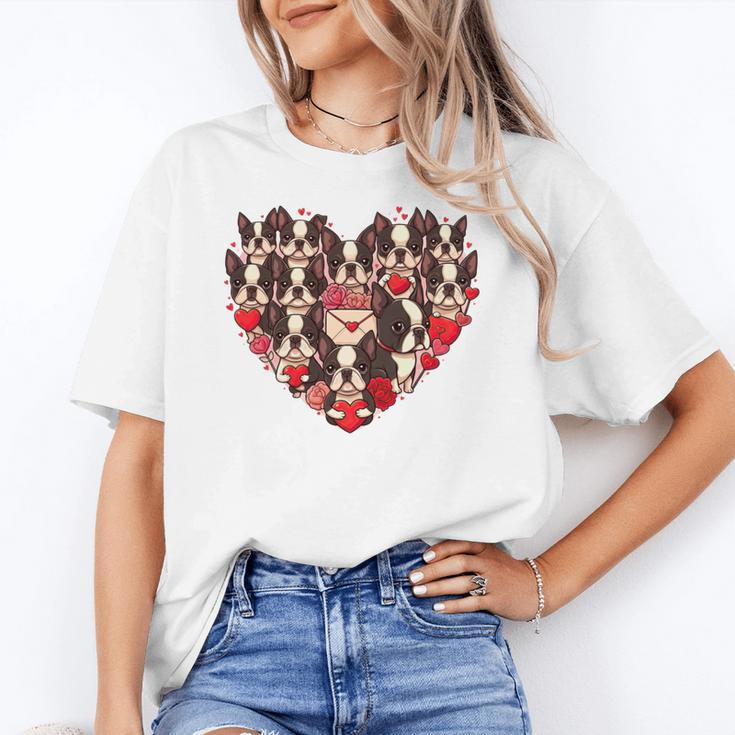 Boston Terrier Heart Valentine Boston Terrier Women's T-Shirt