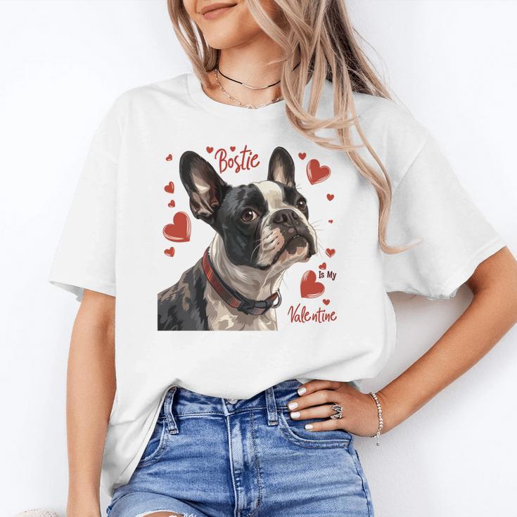 Boston Terrier Is My Valentine Cute Pet Dog Owner Valentine Women's T-Shirt