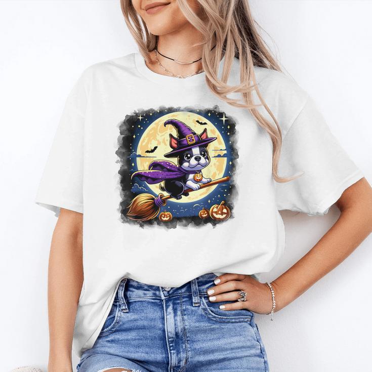 Cute Boston Terrier Halloween Costume Dog Lover Women Girls Women's T-Shirt