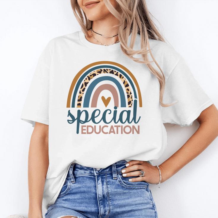Cute Special Education Leopard Print SPED Teacher Idea Women's T-Shirt