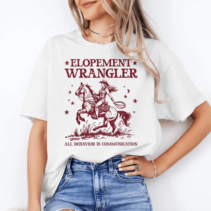 Elopement Wrangler Teacher ABA Behavior Support Cowboy Women's T-Shirt, trending gift