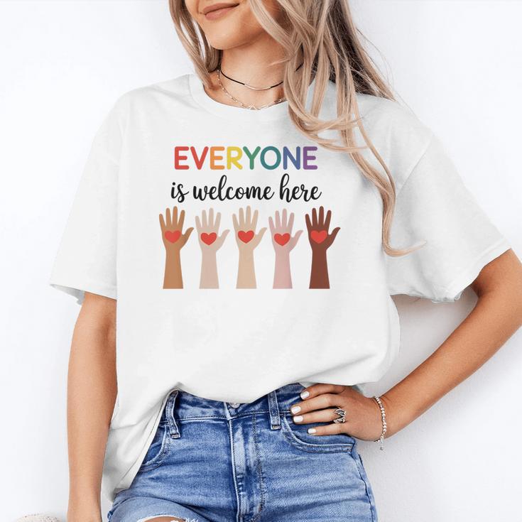 Everyone Is Welcome Here Idaho Teacher Women's T-Shirt