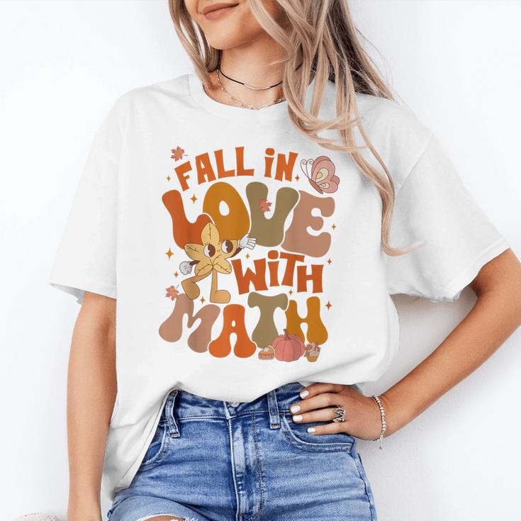 Fall In Love With Science Math Teacher Fall Thanksgiving Women's T-Shirt